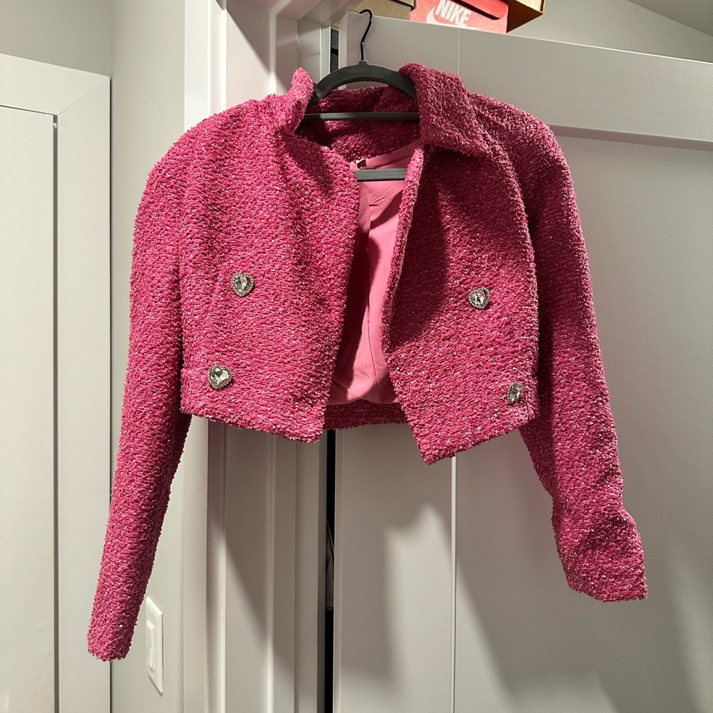 Pink Tweed Women's Jacket set